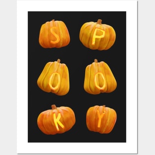 Stacked SPOOKY Jack o' lantern pumpkins (perfect for Halloween) Posters and Art